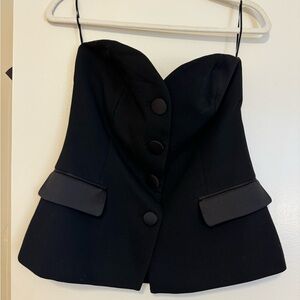 ZARA black tuxedo bustier top